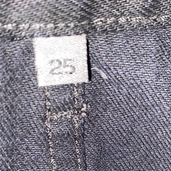 Carmar Beatrice Revolve Black Denim Silver Star Mini Skirt Zipper Front size 25 - Picture 5 of 6